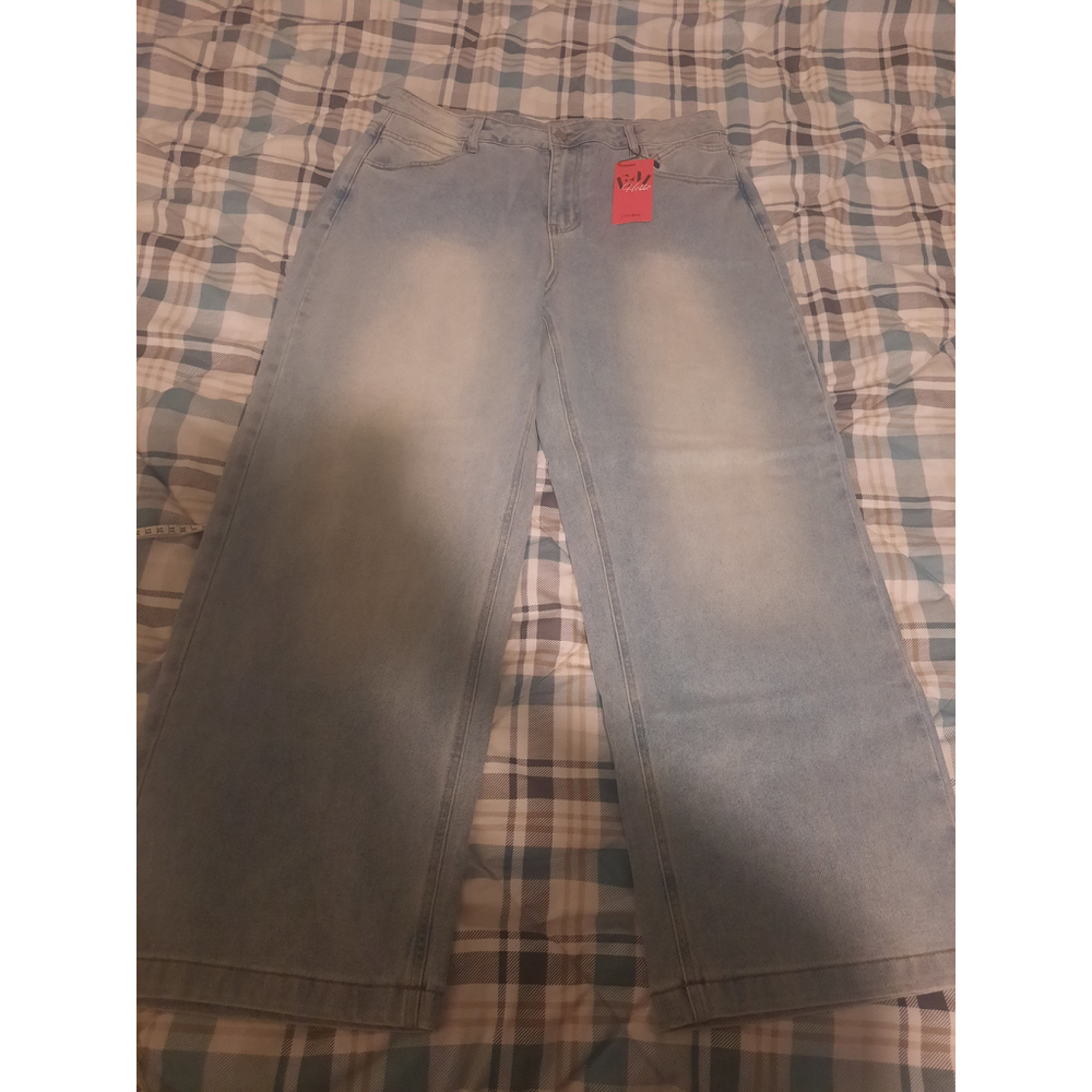 Women's EMMIOI Light Blue Wide Leg Jeans XL